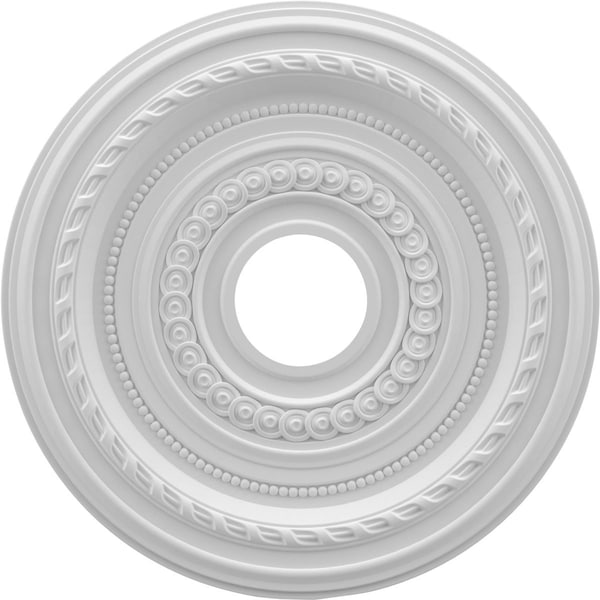 Ekena Millwork Cole Thermoformed PVC Ceiling Medallion (Fits Canopies up to 4 1/2"), 16"OD x 3 1/2"ID x 1"P CMP16CO - main